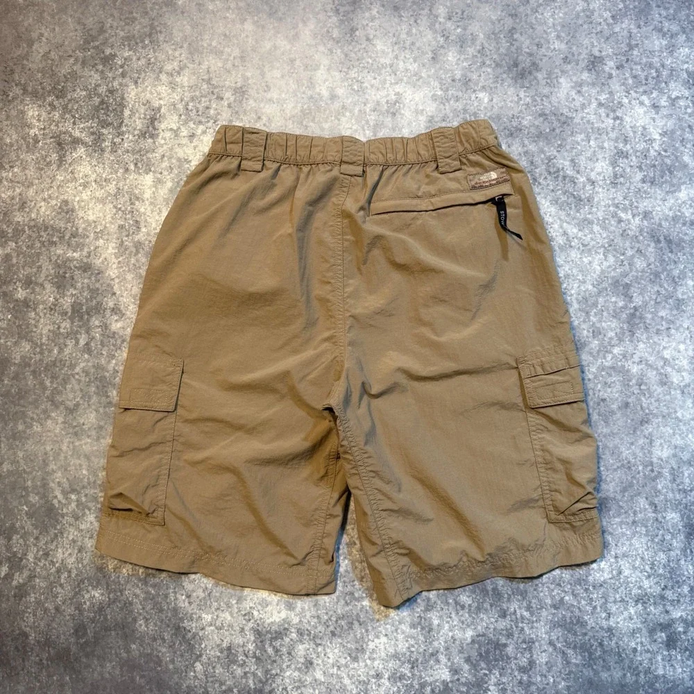 The North Face Mens Brown Nylon Cargo Hiking Shorts Size Small Stow Pocket‎ Tan